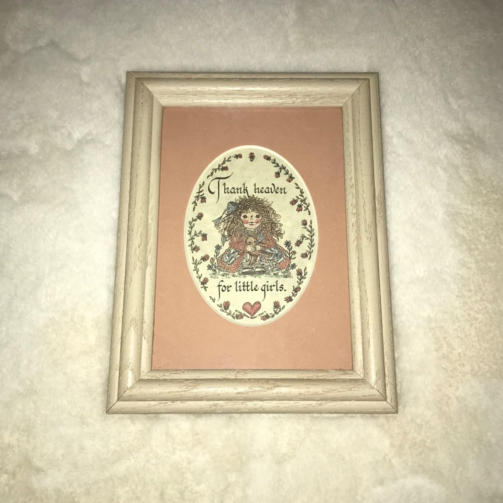 Vintage “Thank heaven for little girls.” Nursery Frame